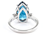 Pre-Owned London Blue Topaz Rhodium Over Sterling Silver Ring 5.69ctw