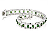 Pre-Owned Green Chrome Diopside Rhodium Over Sterling Silver Bangle Bracelet 5.16ctw
