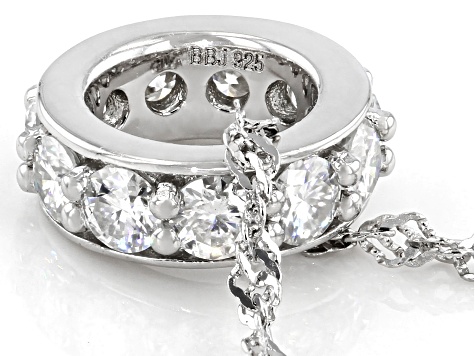 Pre-Owned Moissanite Platineve Circle Pendant 1.10ctw DEW.