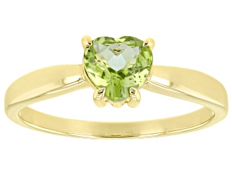 Pre-Owned Green Manchurian Peridot(TM) 10k Yellow Gold Ring .65ct