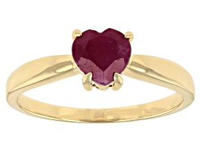 Pre-Owned Red Ruby 10k Yellow Gold Ring .75ct