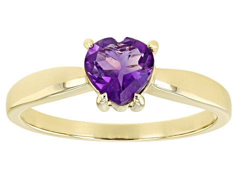 Pre-Owned Purple Amethyst 10k Yellow Gold Solitaire Ring .55ct