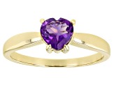 Pre-Owned Purple Amethyst 10k Yellow Gold Solitaire Ring .55ct