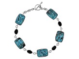 Pre-Owned Blue Turquoise Sterling Silver Toggle Bracelet 1.50ctw