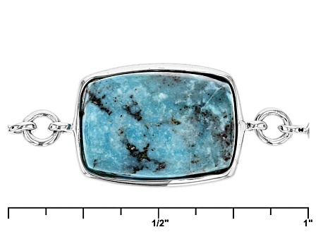 Pre-Owned Blue Turquoise Sterling Silver Toggle Bracelet 1.50ctw