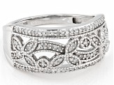 Pre-Owned White Diamond Rhodium Over Sterling Silver Band Ring 0.30ctw