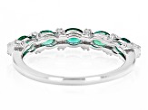 Pre-Owned Green Lab Created Emerald Rhodium Over Silver Band Ring 0.75ctw