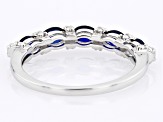 Pre-Owned Blue Lab Created Sapphire Rhodium Over Silver Band Ring 0.92ctw