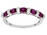 Pre-Owned Red Lab Created Ruby with Lab White Sapphire Rhodium Over Silver Band Ring 0.92ctw