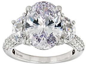 Pre-Owned White Cubic Zirconia Platinum Over Sterling Silver Ring 11.25ctw