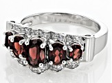 Pre-Owned Red Garnet Rhodium Over Sterling Silver Ring 1.95ctw