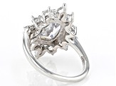 Pre-Owned White Cubic Zirconia Rhodium Over Sterling Silver Ring 5.54ctw