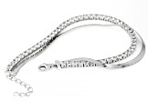Pre-Owned White Cubic Zirconia Platinum Over Sterling Silver Multi-Row Bracelet 5.10ctw