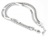 Pre-Owned White Cubic Zirconia Platinum Over Sterling Silver Multi-Row Bracelet 5.10ctw
