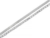 Pre-Owned White Cubic Zirconia Platinum Over Sterling Silver Multi-Row Bracelet 5.10ctw