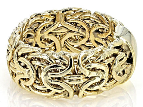 Pre-Owned 10K Yellow Gold Mirrored Byzantine Ring