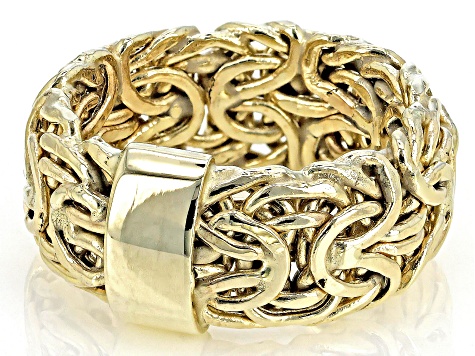Pre-Owned 10K Yellow Gold Mirrored Byzantine Ring
