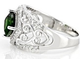 Pre-Owned Green Chrome Diopside Rhodium Over Sterling Silver Ring 1.85ctw