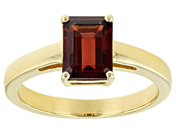 Picture of Pre-Owned Red Garnet 18k Yellow Gold Over Sterling Silver January Birthstone Ring 1.57ct