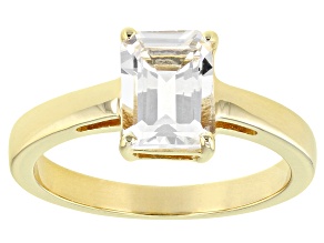 Pre-Owned White Topaz 18k Yellow Gold Over Sterling Silver April Birthstone Ring 1.70ct