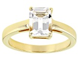 Pre-Owned White Topaz 18k Yellow Gold Over Sterling Silver April Birthstone Ring 1.70ct