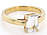 Pre-Owned White Topaz 18k Yellow Gold Over Sterling Silver April Birthstone Ring 1.70ct