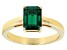 Pre-Owned Green Lab Created Emerald 18k Yellow Gold Over Sterling Silver May Birthstone Ring 1.19ct