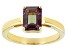 Pre-Owned Green Lab Created Alexandrite 18k Yellow Gold Over Sterling Silver June Birthstone Ring 1.