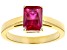 Pre-Owned Red Lab Created Ruby 18k Yellow Gold Over Sterling Silver July Birthstone Ring 1.36ct