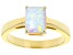Pre-Owned Multi Color Lab Created Opal 18k Yellow Gold Over Sterling Silver October Birthstone Ring