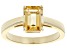 Pre-Owned Yellow Brazilian Citrine 18k Yellow Gold Over Silver November Birthstone Ring 1.28ct