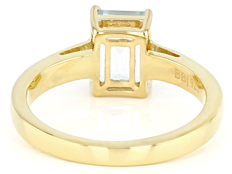 Pre-Owned Blue Sky Blue Topaz 18k Yellow Gold Over Sterling Silver December Birthstone Ring 1.45ct