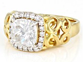 Pre-Owned Moissanite 14k Yellow Gold Over Silver Ring 2.60ctw DEW
