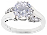 Pre-Owned Dillenium Cut White Cubic Zirconia Rhodium Over Sterling Silver Ring 4.97ctw