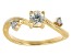 Pre-Owned White Zircon 10K Yellow Gold Ring 0.81ctw