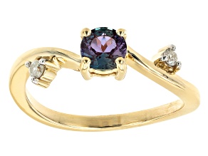 Pre-Owned Lab Created Alexandrite 10K Yellow Gold Ring 0.54ctw