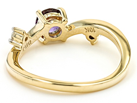 Pre-Owned Lab Created Alexandrite 10K Yellow Gold Ring 0.54ctw