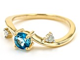 Pre-Owned Swiss Blue Topaz 10K Yellow Gold Ring