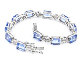 Pre-Owned Blue Color Shift Fluorite Rhodium Over Sterling Silver Bracelet 20.83ctw