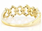 Pre-Owned White Diamond 14k Yellow Gold Over Sterling Silver Link Band Ring 0.20ctw