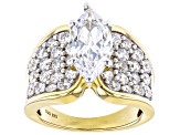 Pre-Owned White Cubic Zirconia 18k Yellow Gold Over Sterling Silver Ring 6.93ctw