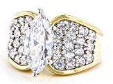 Pre-Owned White Cubic Zirconia 18k Yellow Gold Over Sterling Silver Ring 6.93ctw