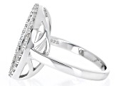 Pre-Owned White Zircon Rhodium Over Sterling Silver Circle Ring .50ctw