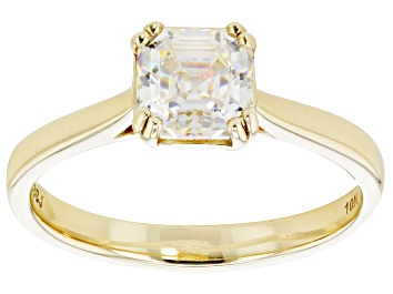 Picture of Pre-Owned Strontium Titanate 10k yellow gold solitaire ring 1.40ct