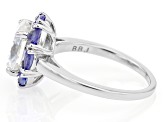 Pre-Owned Fabulite Strontium Titanate and tanzanite rhodium over sterling silver ring 3.81ctw