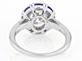 Pre-Owned Fabulite Strontium Titanate and tanzanite rhodium over sterling silver ring 3.81ctw