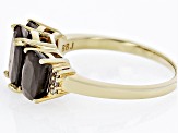 Pre-Owned Golden Sheen Sapphire 18k Yellow Gold Over Sterling Silver Ring 4.80ctw
