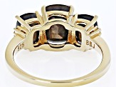 Pre-Owned Golden Sheen Sapphire 18k Yellow Gold Over Sterling Silver Ring 4.80ctw
