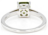 Pre-Owned Green Peridot Rhodium Over Sterling Silver Ring 1.03ct