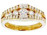 Pre-Owned Moissanite 14k Yellow Gold Over Silver Ring .95ctw DEW.